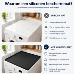 Siliconen Wasmachine Beschermmat 60x60 cm - Antislip Mat voor Wasmachine en Droger - Multifunctionele Waterdichte Beschermmat voor Huishoudelijke Apparaten - Zwart — thumbnail 5