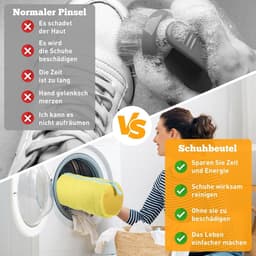 Schoenwaszak voor de wasmachine met verborgen rits - Ideaal voor sneakers, sportschoenen en laarzen, geel — thumbnail 3