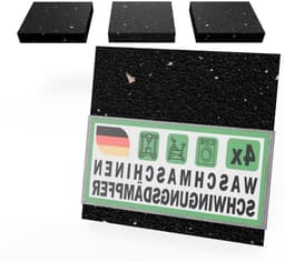 Wasmachine Onderlegger - Anti-Vibratie Mat - Geluid Dempen - Recycled Rubbergranulaat - 4 Stuks 90mm - Zwart — thumbnail 1