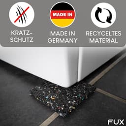 Wasmachine Onderlegger - Anti-Vibratie Mat - Geluid Dempen - Recycled Rubbergranulaat - 4 Stuks 90mm - Zwart — thumbnail 2