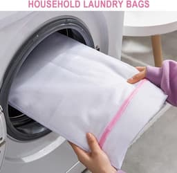SnelShoppen - Wasnet voor Wasmachine - Set van 2 Waszakken Groot 50 x 60 cm - Duurzame Waszak met Rits - Waszak voor Reizen, Wassen, Kleding, Delicate — thumbnail 5
