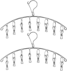 Thijox - Roestvrijstalen Kledingdroogrek Hanger met 8 Clips - Ondergoedhanger voor Sokken, Handdoeken, Luiers, Baby- en Kinderkleding, Handschoenen - — thumbnail 1