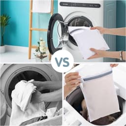 SnelShoppen - 4-delige Wasnet Set voor Wasmachine, Fijnmazig Polyester, 2 Maten, Witte Zip Waszakken voor Ondergoed, Sokken, Bh's, Baby Kleding (30x40 — thumbnail 3