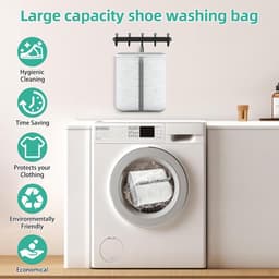 Thijox - Schoenwaszak XL 2-in-1 Waszak voor Sneakers en Schoenen met Reiningsvak voor Zolen, Wit, Versterkte Ritssluiting, Geschikt voor Wasmachine — thumbnail 4