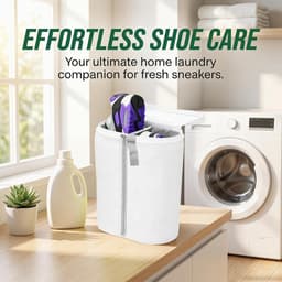 Waszak voor Schoenen, Herbruikbare Waszak met Rits voor Sneakers en Trainers, 360° Reiniging, Bescherming voor Wasmachine en Schoenen, Waterdoorlatend en Antideformatie — thumbnail 5