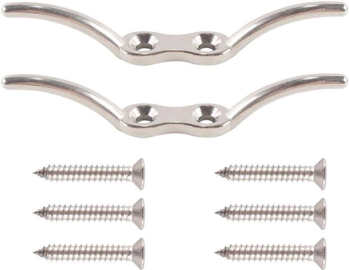 Ophanghaak - 2-pack - Robuust - Verzinkt - Touwbevestiging - Romeinse jaloeziekoord - Waslijn - Geschikt voor Buiten - Zilver. — afbeelding 1