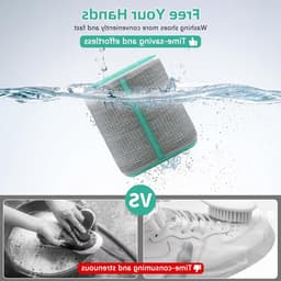 Schoenwaszak XL met extra reinigingsvak voor zolen, ideaal voor sneakers en sportschoenen, wasnet met versterkte ritssluiting in grijs — thumbnail 2