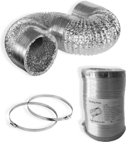 PromoHome Flexibele Aluminium Ontluchter Ø 79mm x 2,5m - Niet-geïsoleerd - Voor HVAC Ventilatie - Incl. 2 RVS Klemmen — thumbnail 1
