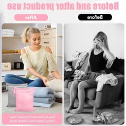 2 stuks waterdichte waszakken 38 x 48 cm, herbruikbare tas voor zwemkleding, luiers en strandhanddoeken (grijs + roze) — thumbnail 4