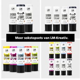 LM-Kreativ Sock Stop Liquid - antislip textielverf set 3x90 ml - zwart wit grijs — thumbnail 5