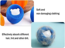 20 stuks haarvangers voor wasmachine, dierenharen in de wasmachine, ballen om haar op te vangen in de wasmachine, herbruikbare ontharingsbal, voor kleding en wasmachine, 20 stuks — thumbnail 3