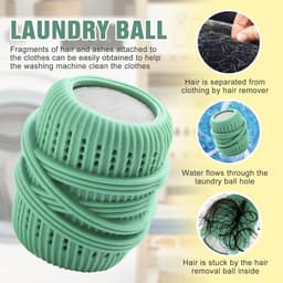 SnelShoppen - Dierenhaarverwijderaar 13 stuks - Herbruikbare Pluisballen voor Wasmachine - Anti-Pluisballen en Drogerballen - Groen - Effectief Honden — thumbnail 4