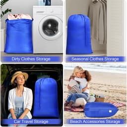 SnelShoppen - Waszak met Sluiting - Handige en Duurzame Waszak - Ideaal voor Thuis, Campings, en Kinderen - Verstevigd Materiaal - Grijs, 60L — thumbnail 5