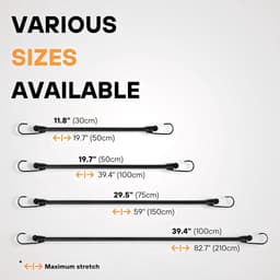 SnelShoppen - Stevige Bungeekoorden Set van 10 - 50 cm Versterkte Haken - Duurzaam, UV-bestendig, Voor Camping, Vracht, Buitengebruik - Flexibele Ladi — thumbnail 2