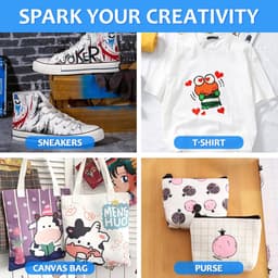 Art Stoffen pennen, 30 kleuren dubbele punt permanente stoffen markers voor kleding, T-shirt, schoenen, niet-toxisch en geen bloeden permanente stoffen pennen voor kinderen volwassenen — thumbnail 4