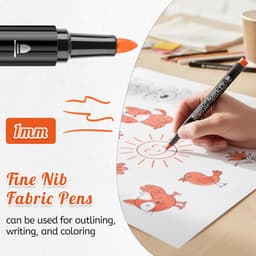 24 textielstiften, wasmachinebestendig, permanente textielverf, textielstiften voor T-shirts, stoffen tassen, textiel, canvas, schoenen, hoeden, textielmarkers, kinderen, volwassenen — thumbnail 2
