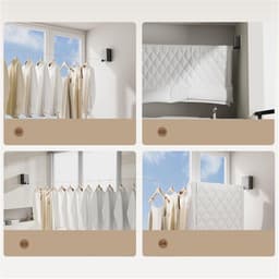 Uittrekbare Waslijn - Drooglijn Balkon - Kleding Drogen - Automatisch Intrekbaar - 4.2 meter - Grijs — thumbnail 3