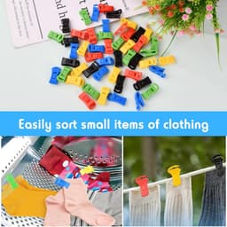 50 stuks kleurrijke sokkenklemmen voor wasmachine en droger, antislip — thumbnail 2