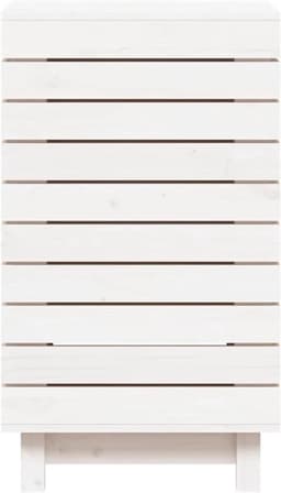 Wasmmand – Wasbak – Wascontainer – Mand Voor Wasgoed – Waskorf – Massief Dennenhout – Ruim Formaat 44x44x76 cm – Afdekbare Deksel & Wandmontage — thumbnail 5