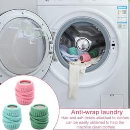 3 stuks Wasmachine Wasbal - anti-klit en gemakkelijk schoon te maken - siliconen wasballen- en reinigingsballen - wasmachine-schrobballen - Herbruikbare Droger Bal-7 * 4,5 cm - geschikt voor wasmachine-onderhoud thuis - lichtblauw + groen + roze — thumbnail 3