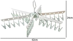 Dailygoods- Droogrek 365° draaibaar - Sokkenstandaard met 36 clips - Opvouwbaar - Multidirectionele sokkendroger - Ideaal voor ondergoed - Vrije luchtcirculatie - Sokkenrek — thumbnail 5