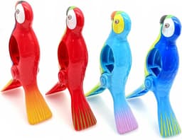 4 x Papegaai stijl nieuwigheid strandhanddoek haringen voor ligstoel ligbedden, grote zonnebank handdoek clips, strandhanddoek clips voor strandstoelen, sterke wasknijper — thumbnail 3