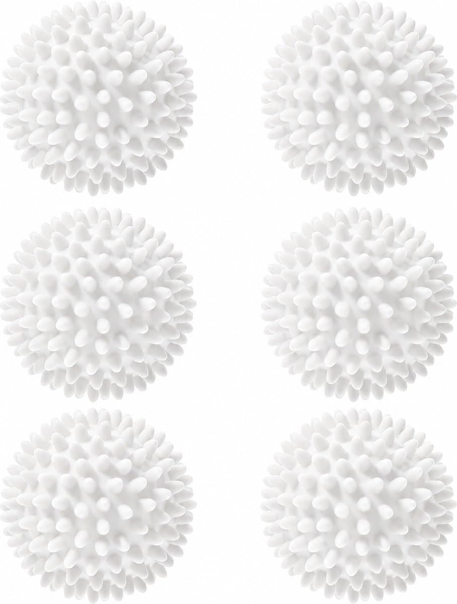 Livenzo Drogerballen - Wasbollen - 6 Stuks - Siliconen - Sneller droog - Anti-kreuk - Wit — afbeelding 1
