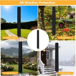 Rotary Waslijnhoes met Rits - Universele 420D Oxford Waterdichte Bescherming voor Buiten, Weerbestendige Waslijn Bescherming en Tuinaccessoires — thumbnail 4
