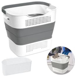 Opvouwbare wasmand – Speelgoedmand voor kinderen – Siliconen wasmand – Wasmand voor vuile was – Geschikt voor wasgoed, afwas, kleding, speelgoed en dekens – Stevig en draagbaar – Multifunctioneel en grote capaciteit – 35 liter - Donkergrijs — thumbnail 1