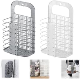 2 stuks Opvouwbare manden - Wasmand - Speelgoedmand - Toiletartikelenmand - Badkamerwasmand - Hangende opvouwbare mand - Inclusief haken - Voor vuile was, speelgoed, toiletartikelen, schrijfwaren, groenten (36,6*23,3 cm - Diverse kleuren) — thumbnail 1