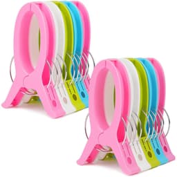 10 stuks kleurrijke strandhanddoekclips, extra grote plastic wasclip wasknijpers winddichte kledingspelden voor strand, zwembad, dagelijkse wasserette, zware badhanddoek — thumbnail 1