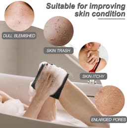 Netspons, Lange Badspons met Knopen, Afrikaans Wasnet, Exfoliërende Douche, Rugscrubber, Huidverzachter, Rekbaar tot 160 cm (Zwart) — thumbnail 5