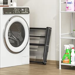 Droogrek - Kledingrek - inklapbaar en opvouwbaar - breedte verstelbaar 40-71 cm - 6 lagen met 11 stangen - compact en draagbaar - geschikt voor badkamer en kamperen — thumbnail 5