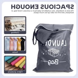 Opvouwbare waszakken voor op reis - 2 stuks, herbruikbare vuile waszak met ritssluiting voor kleding en accessoires — thumbnail 2