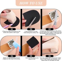 Schoenhak reparatie pads 6 stuks - 3.5mm dikke rubberen hakken - antislip beschermers - ShopVlot — thumbnail 3