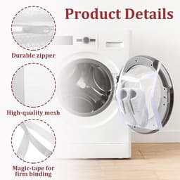 Waszakken 40x40 cm - Mesh stof - Voor schoenen en kleding - Veilig wassen en drogen - ShopVlot — thumbnail 2