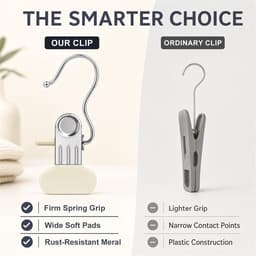 Wasknijpers roestvrij staal, grote wasknijpers, wasknijpers met haken, antislip kleerhangers, haken met clip, metalen klemhaken voor laarzen, broeken, schoenen, kleding (wit) — thumbnail 5