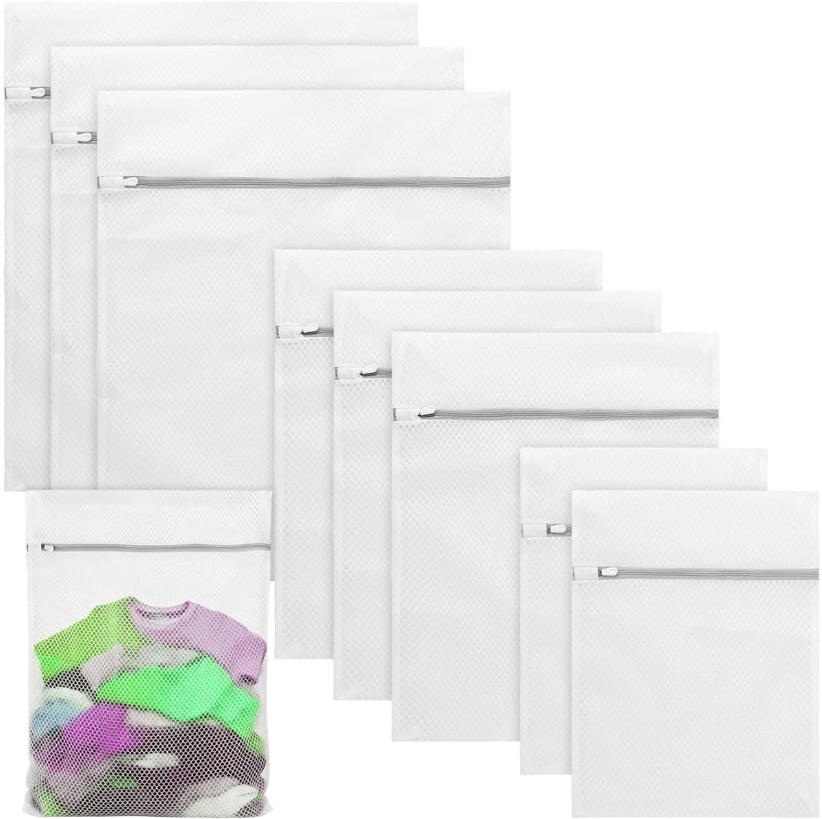 Dailygoods- Waszakken Set van 9 - Waszakken met Ritssluiting - Waszakken voor Wasmachine - Waszakken voor Ondergoed - Waszakken voor Handdoeken - Lichtgrijs Polyester - Wasnetjes — afbeelding 1