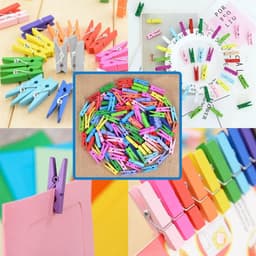 Dailygoods- Wasknijpers Houten - Mini Knijpers - 120 Stuks - Gekleurde Wasknijpers - Creatief Organiseren - Decoreren en Personalizen - Miniknijpers — thumbnail 2