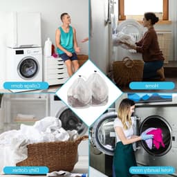 Set van 2 wasnetten met trekkoord voor delicate kleding, ideaal voor wasmachine, sokken en ondergoed — thumbnail 4