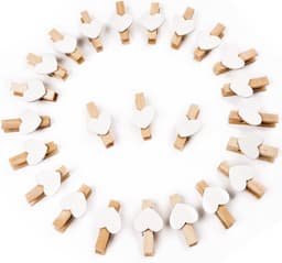 Houten Wasknijpers Set van 90 Stuks - 3,5 cm Duurzame Decoratieve Knijpers voor Fotowand, Knutselen en Verpakking - Ideaal als Gastgeschenk — thumbnail 1