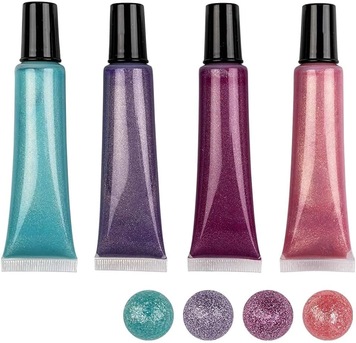 Mit Herz Parelstiftset metallic, 4 pennen à 25 ml, parellook voor papier, textiel, (roze, lila, mint) — afbeelding 1