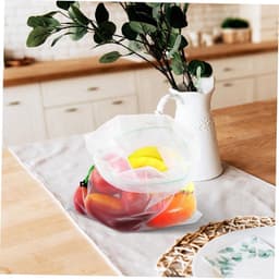 Herbruikbare Mesh Groentenzakken - Netzakken Fruit Opslag - Verse Producten Bewaren - Ademend Polyester Net - 35x30cm - Wit — thumbnail 2