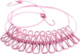 Draagbare Waslijn - Reis Waslijn - Kleding Drogen - Winddicht Ontwerp - 180 cm - Roze — thumbnail 1