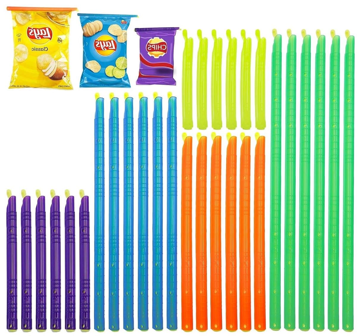 Zaksluiters - Sluitclips - Voedsel Bewaren - Herbruikbaar - 5 Maten - Multicolor — afbeelding 1