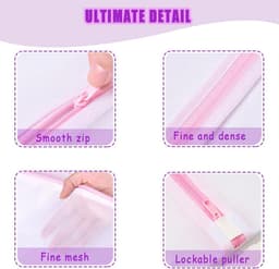 Waszakken met ritsen herbruikbare wasmachine waszak geschikt voor delicate blouse kousen ondergoed bh's lingerie reizen organizer 23 × 30 cm/30 × 40 cm — thumbnail 5