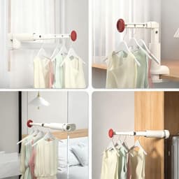 2 stuks draagbaar reisdroogrek intrekbaar wasrek met 4 gaten wasrek kleine ruimtebesparende reisbeugel wasrek voor hotel, balkon, slaapkamer — thumbnail 4