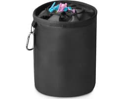 Wasknijperzak Ophangen - Klemmen Tas - Wasknijpers Opbergen - Waterdichte Oxford Stof - 28 x 20 cm - Zwart