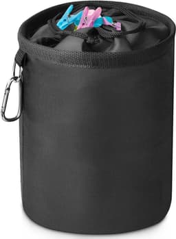 Wasknijperzak Ophangen - Klemmen Tas - Wasknijpers Opbergen - Waterdichte Oxford Stof - 28 x 20 cm - Zwart — thumbnail 1