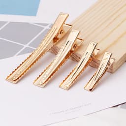 Metalen haarspelden - Eendenbek clips - Haarstyling DIY - Antislip met tanden - 30 stuks 35mm - Goud — thumbnail 4